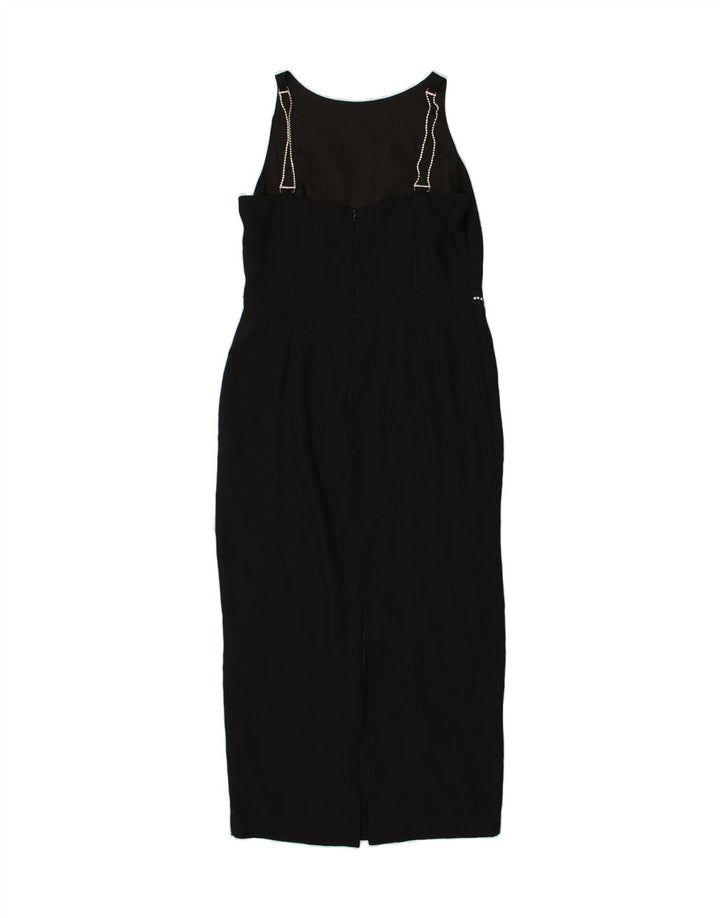 VINTAGE Womens Sleeveless Maxi Dress IT 48 XL Black Polyester | Vintage Vintage | Thrift | Second-Hand Vintage | Used Clothing | Messina Hembry 