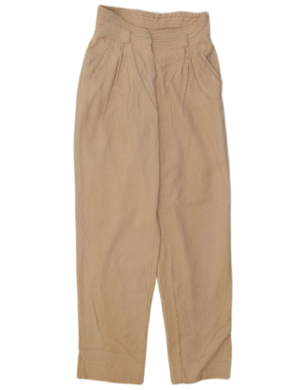 Винтажные женские вельветовые брюки с высокой талией IT 44 Medium W28 L31 Бежевый класс