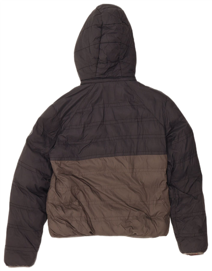 Утепленная куртка с капюшоном MICHAEL KORS для мальчиков 15–16 лет, серая, нейлон с цветными блоками