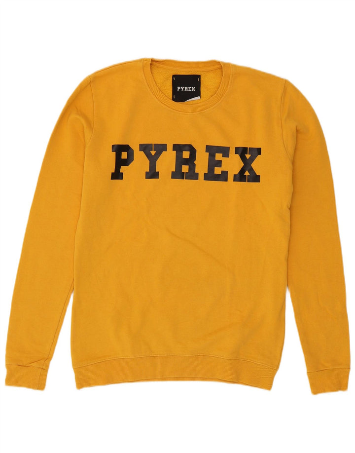 Мужской свитшот с рисунком Pyrex, маленький желтый хлопковый джемпер