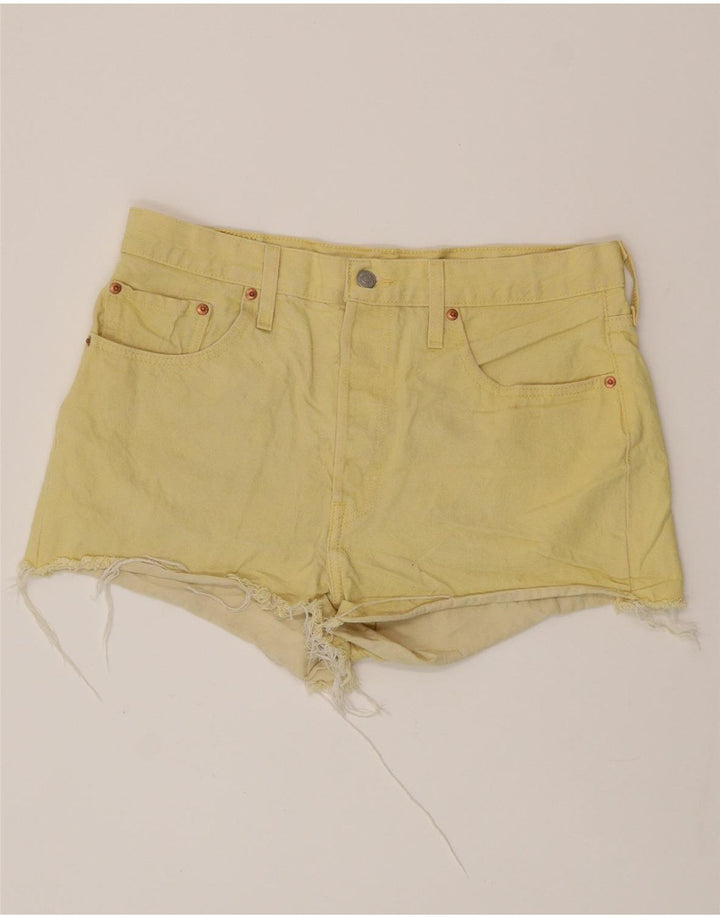 Женские джинсовые шорты LEVI'S 501 W32, большие желтые, хлопок