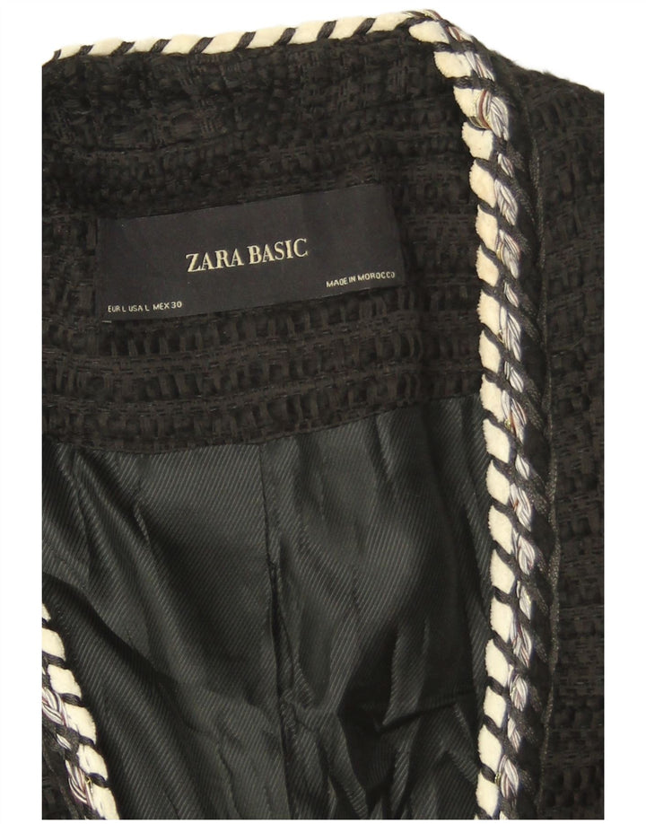 Женский открытый пиджак Zara UK 14, большой черный