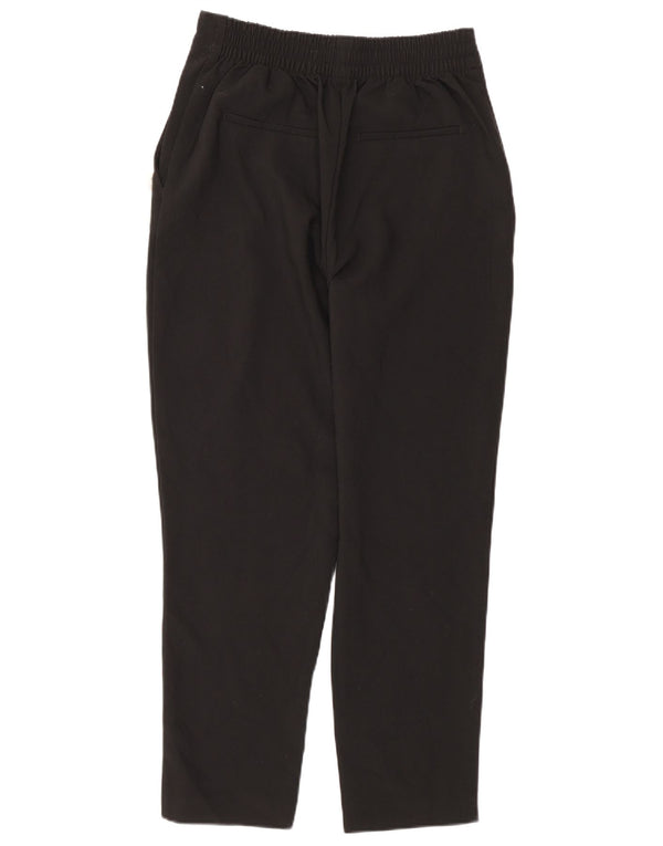 Zara Женские зауженные брюки чинос с высокой талией, маленькие W26 L26, черный полиэстер