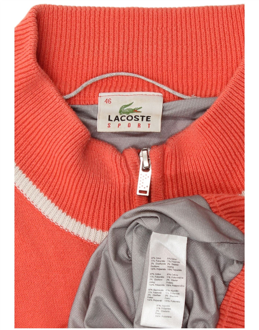Lacoste Женский спортивный костюм, верхняя куртка, размер 46 XL, оранжевый хлопок