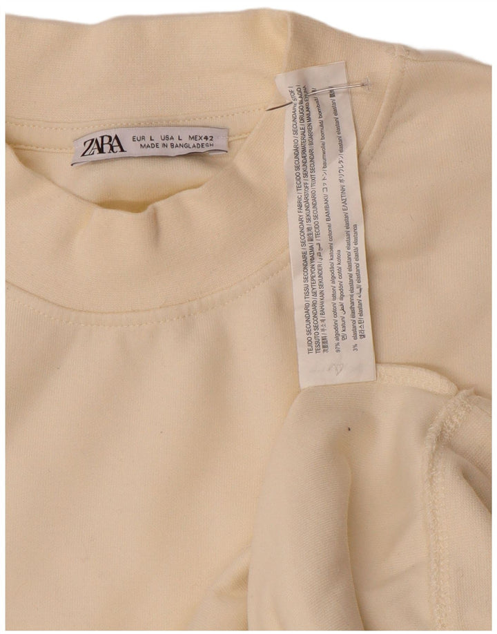 Мужской свитер Zara, большой хлопковый джемпер кремового цвета