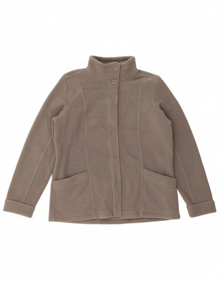 Женская флисовая куртка оверсайз Marks & Spencer UK 12, средний серый полиэстер