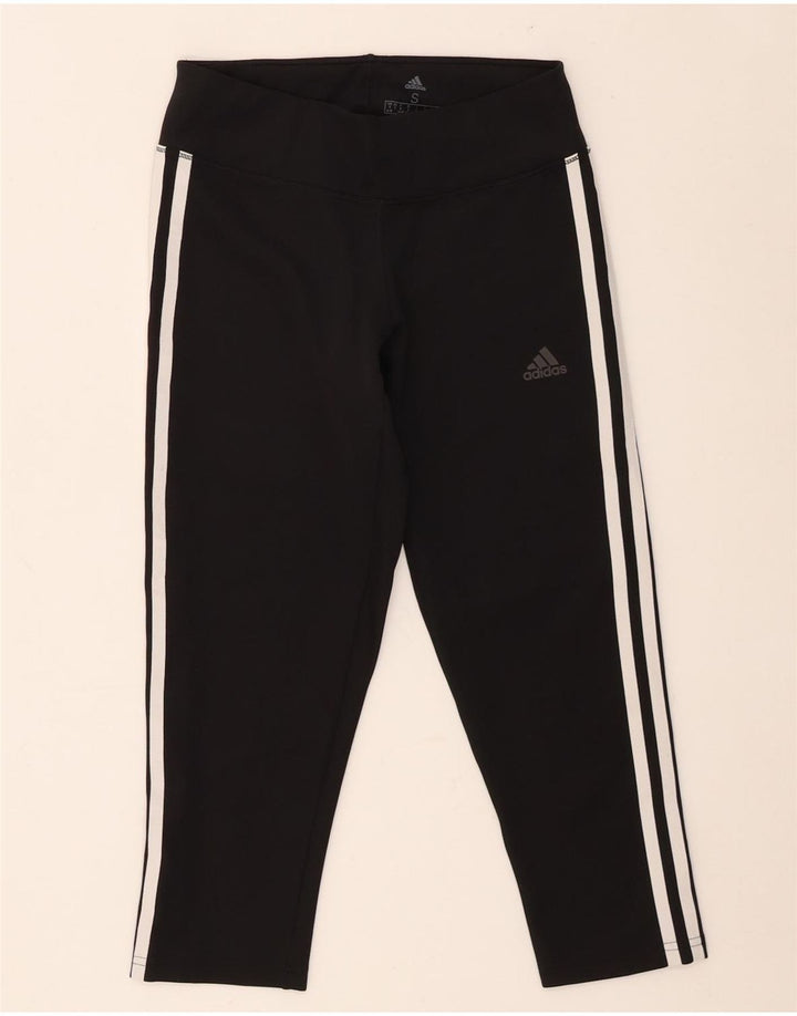 Женские леггинсы-капри Adidas Climalite UK 8/10, маленькие черные из полиэстера