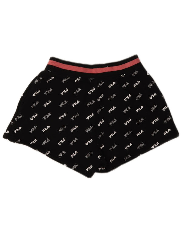 Женские спортивные шорты с графическим рисунком Fila UK 6 XS, черный полиэстер