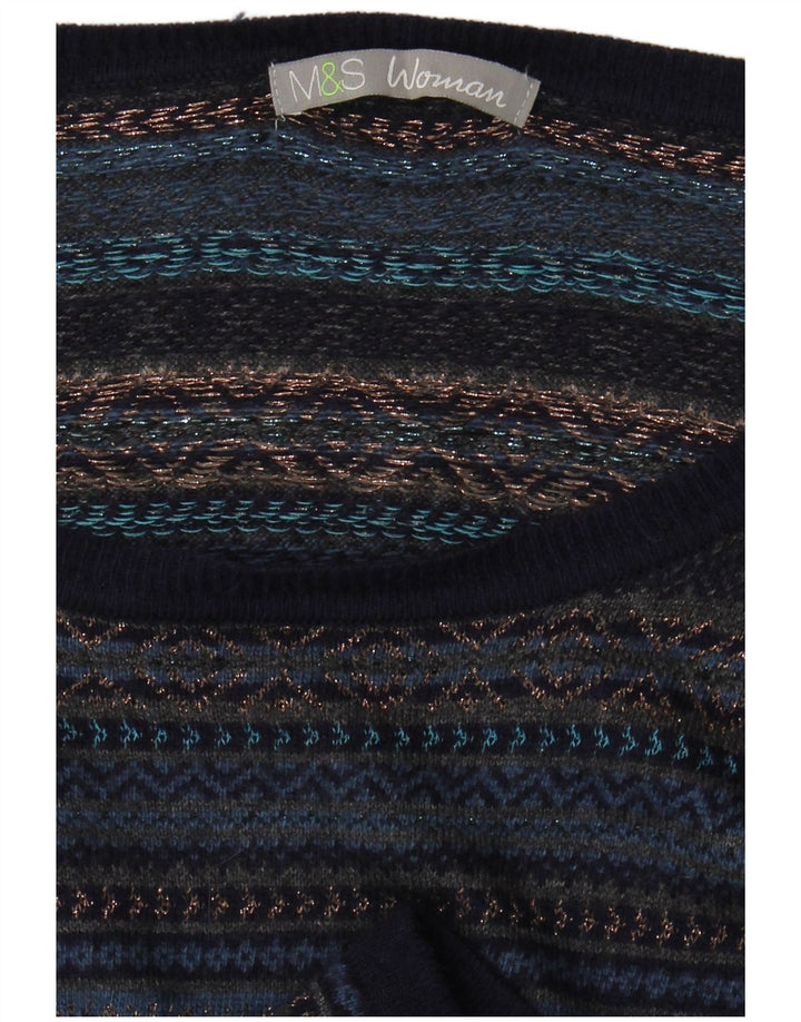 Женское платье-джемпер Marks & Spencer UK 14, средний темно-синий Fair Isle