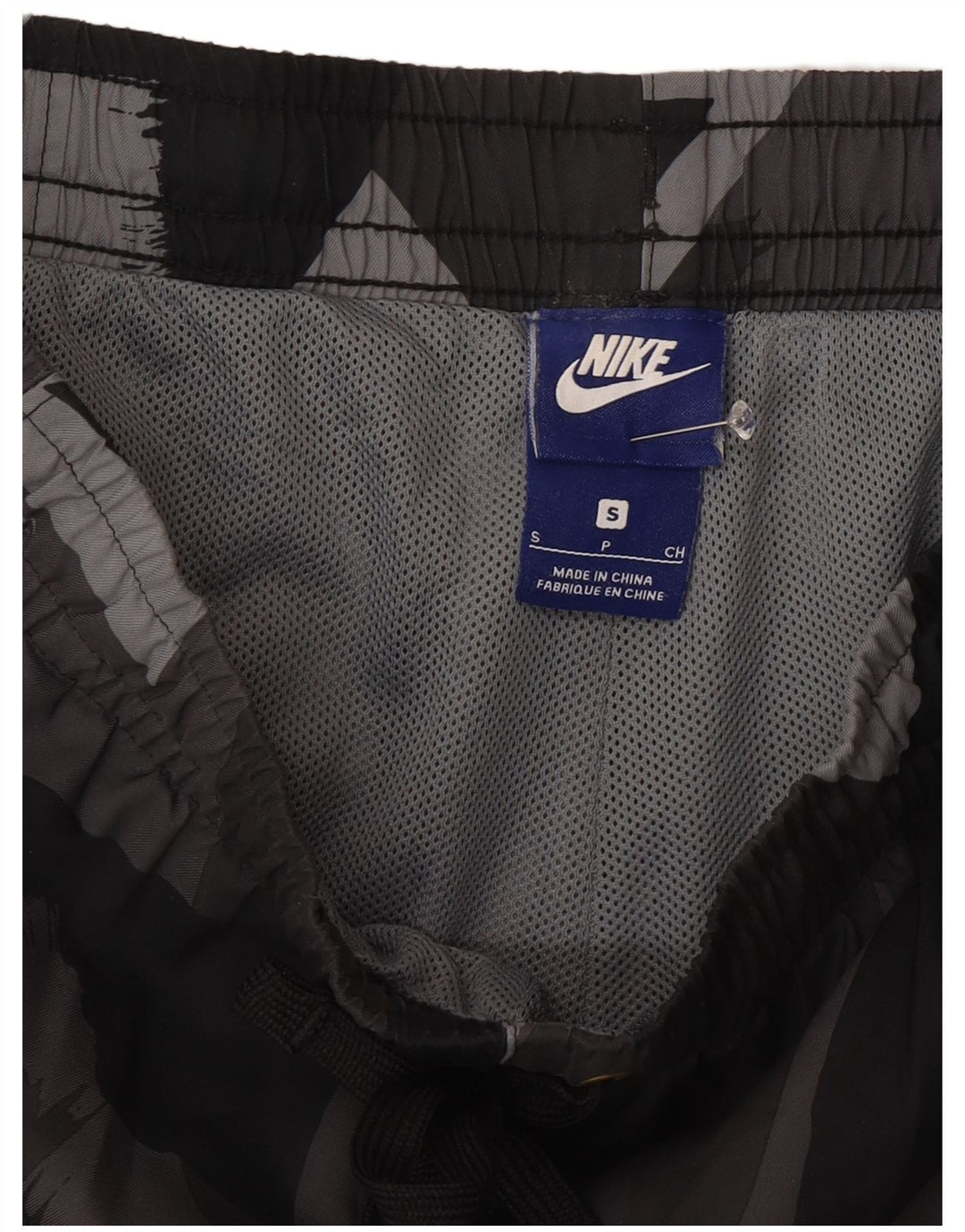 Мужские шорты для плавания Nike, маленькие серые, полиэстер с геометрическим рисунком