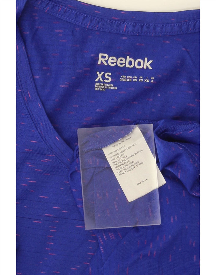 REEBOK Womens Vest Top UK 8 Small Blue Flecked Polyester Vintage Reebok and Second-Hand Reebok from Messina Hembry 
