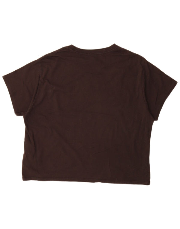 Женская укороченная футболка оверсайз с рисунком Levi's Top UK 16, большой черный хлопок