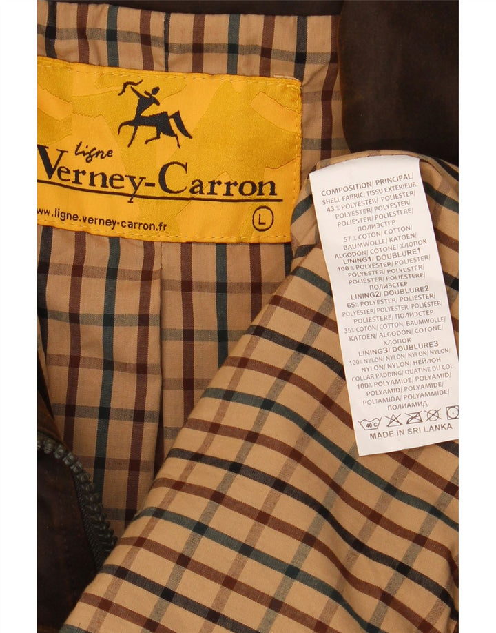 Мужская куртка Verney Carron из вощеного хлопка UK 40, большая коричневая полиэстер