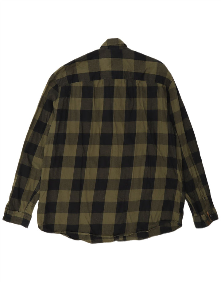 Мужская фланелевая рубашка Jack & Jones XL, зеленая хлопковая клетка в мелкую клетку