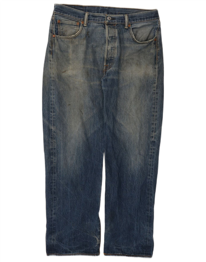 Мужские прямые джинсы Levi's 501 W36 L29 синие, хлопок