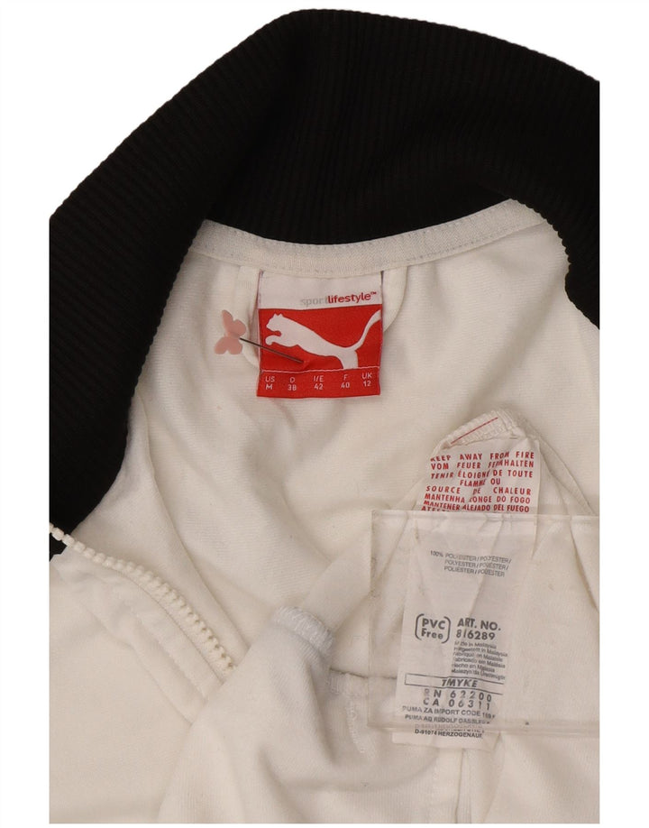 PUMA Womens Tracksuit Top Jacket UK 12 Medium  White Colourblock Polyester Vintage Puma and Second-Hand Puma from Messina Hembry 