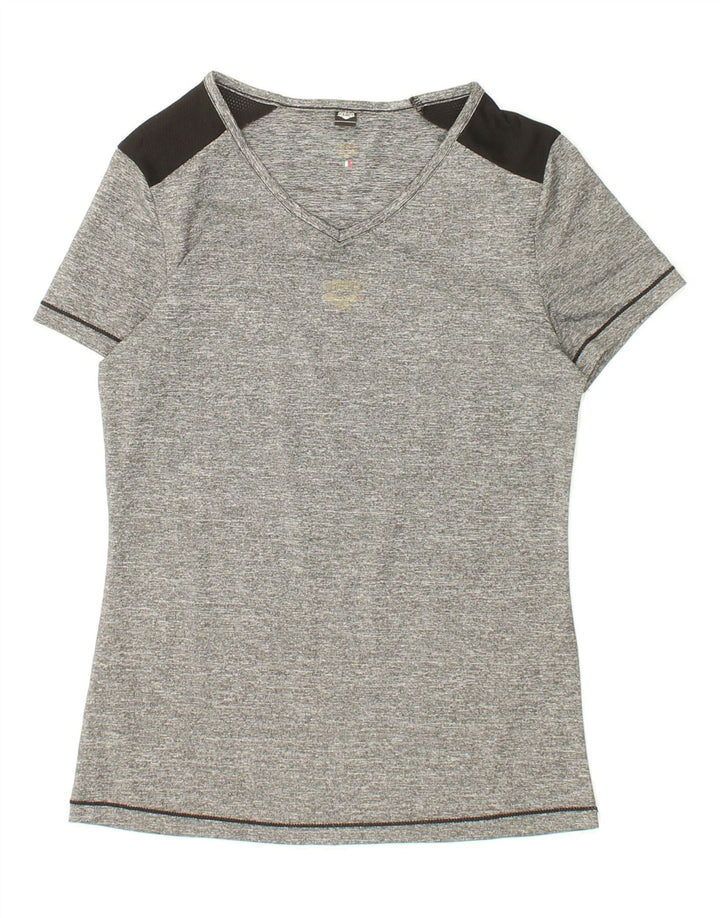 ARENA Womens T-Shirt Top UK 8 Small Grey Colourblock Polyester Vintage Arena and Second-Hand Arena from Messina Hembry 