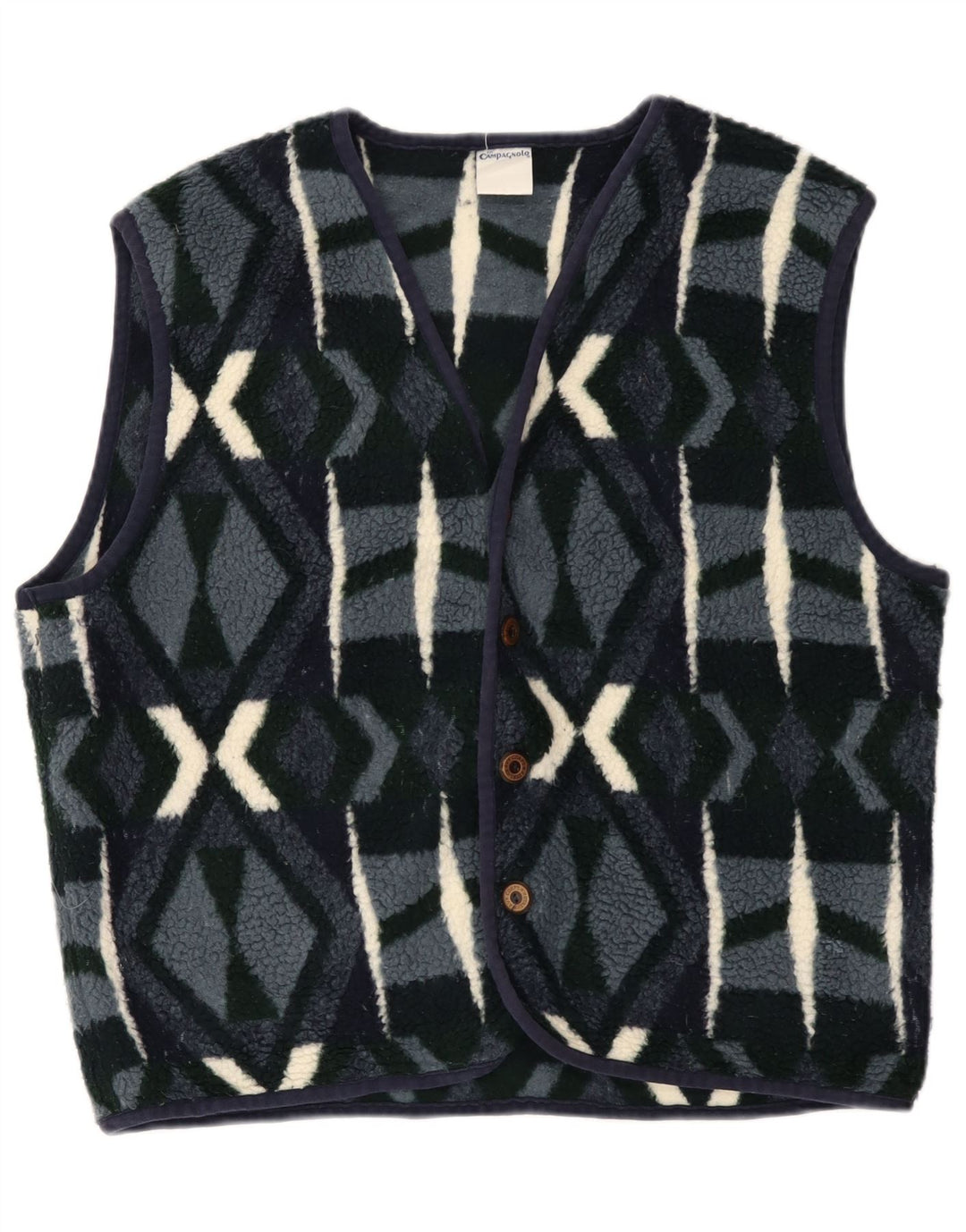 Мужской флисовый жилет Campagnolo UK 38, средний темно-синий, полиэстер с геометрическим рисунком