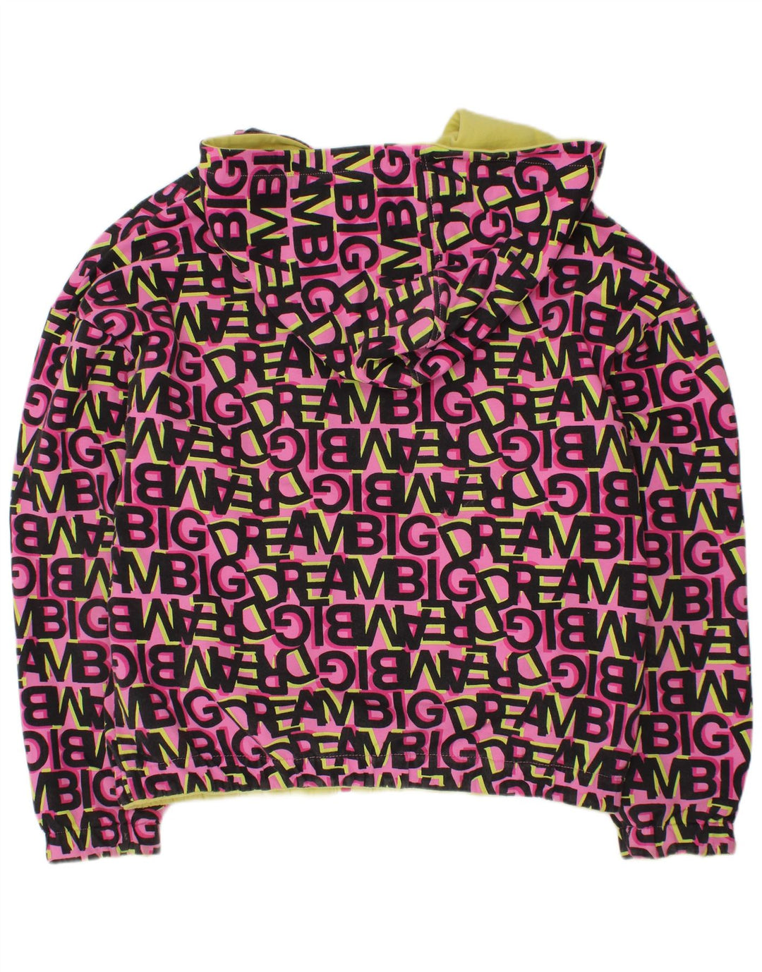 ВИНТАЖНАЯ Двусторонняя куртка с капюшоном и графическим рисунком для девочек 11–12 лет, розовый хлопок