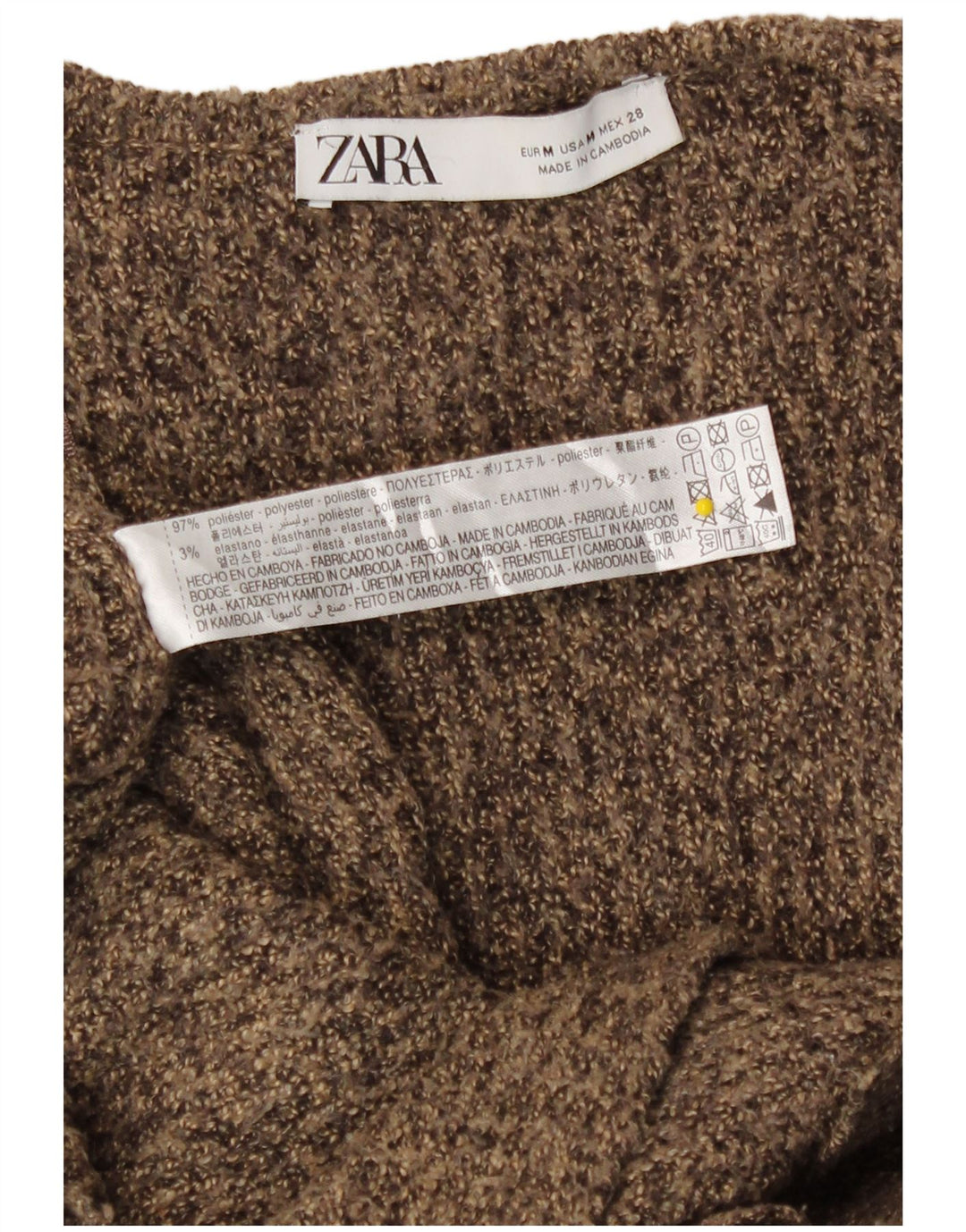 Женский удлиненный кардиган свободного кроя Zara UK 14, средний коричневый в крапинку