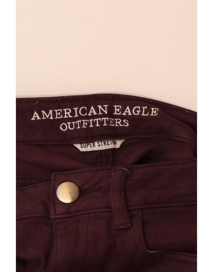 AMERICAN EAGLE OUTFITTERS Женские укороченные джинсы UK 8 Small W26 L24 Бордовые