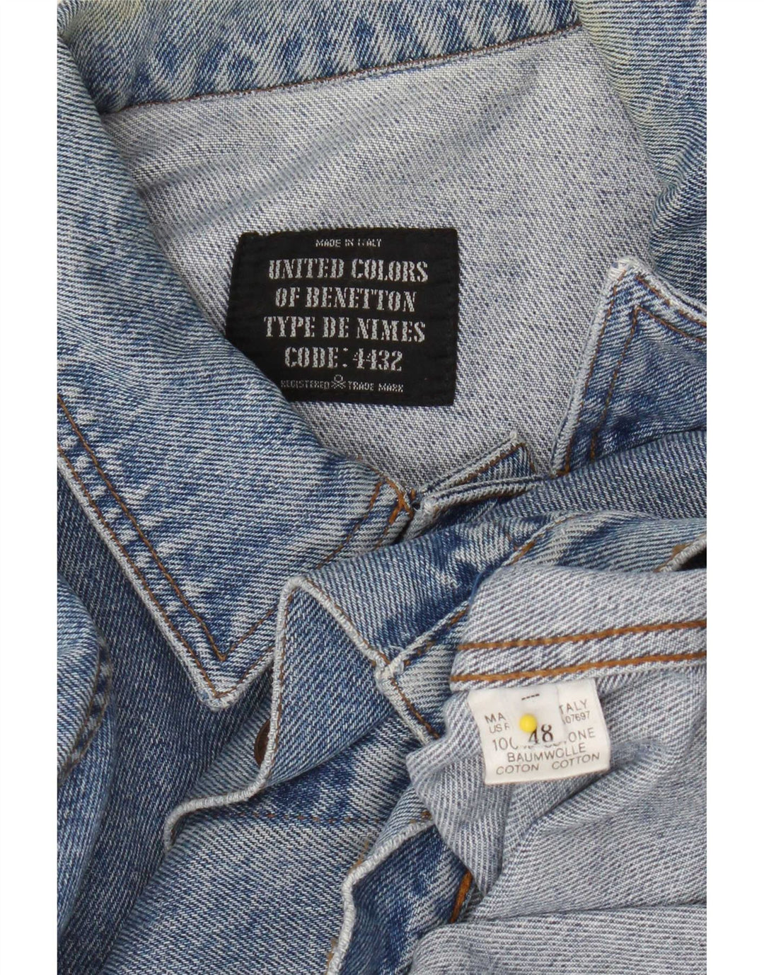 Мужская джинсовая куртка Benetton IT 48 Medium Blue Cotton