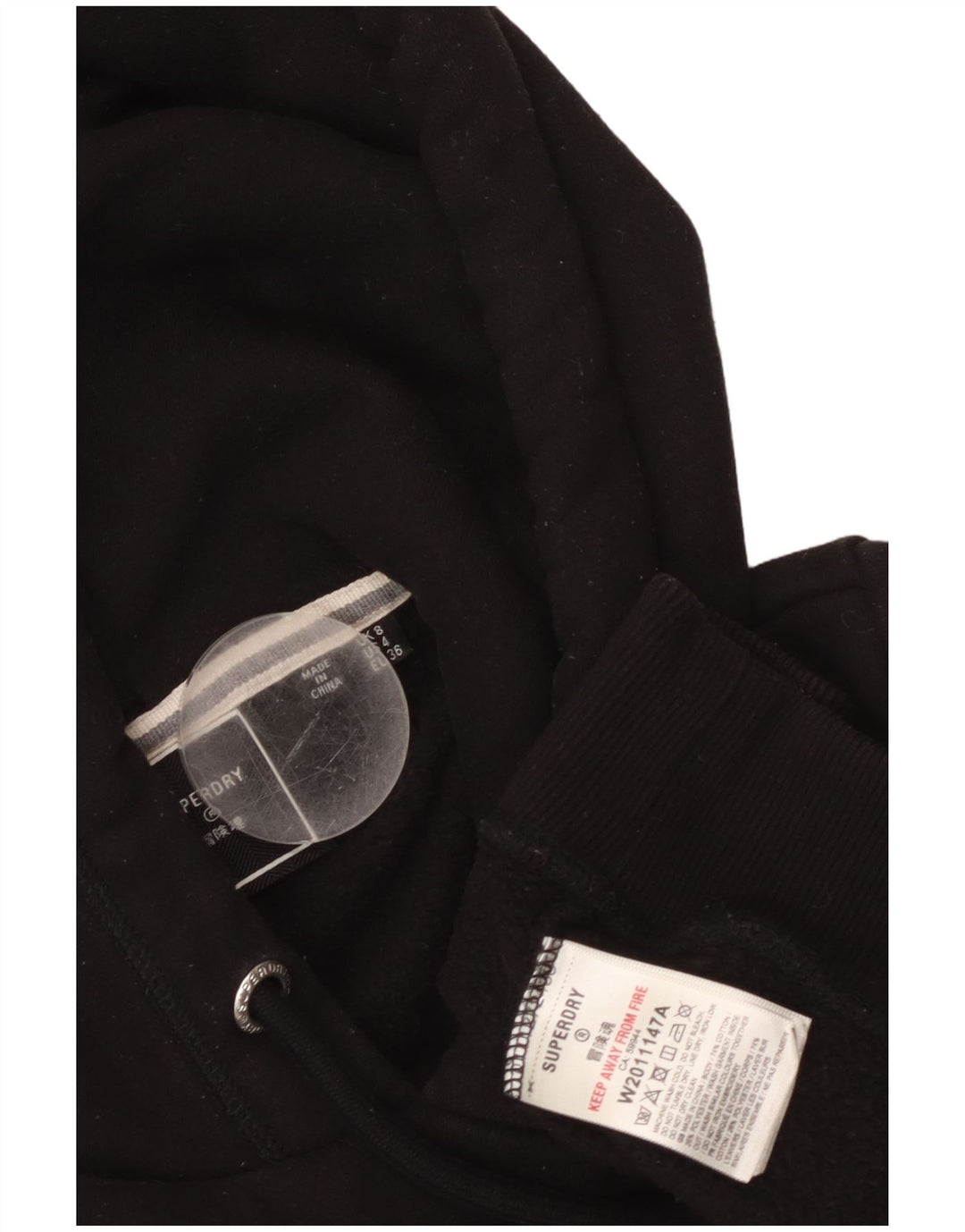 Женский джемпер с капюшоном SUPERDRY UK 8, маленький, черный, хлопок