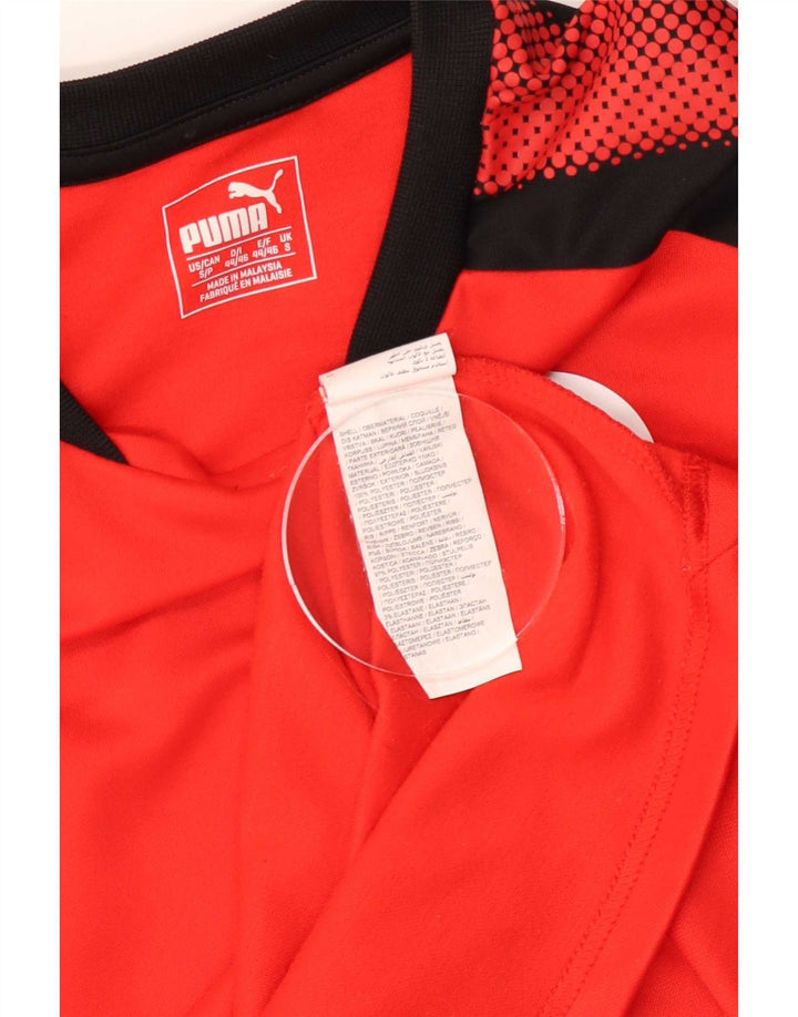 Мужской топ с рисунком Puma, длинный рукав, маленький красный, полиэстер с цветными блоками