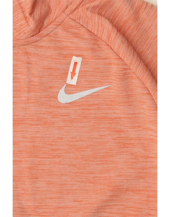 Женский спортивный костюм-пуловер с воротником на молнии Nike Dri Fit UK 14, средний оранжевый