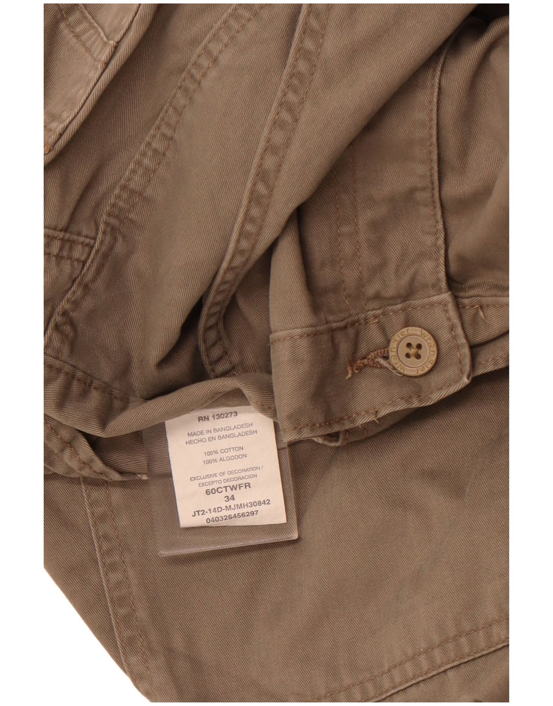 Мужские шорты-карго WRANGLER W34, большие, коричневые, хлопок