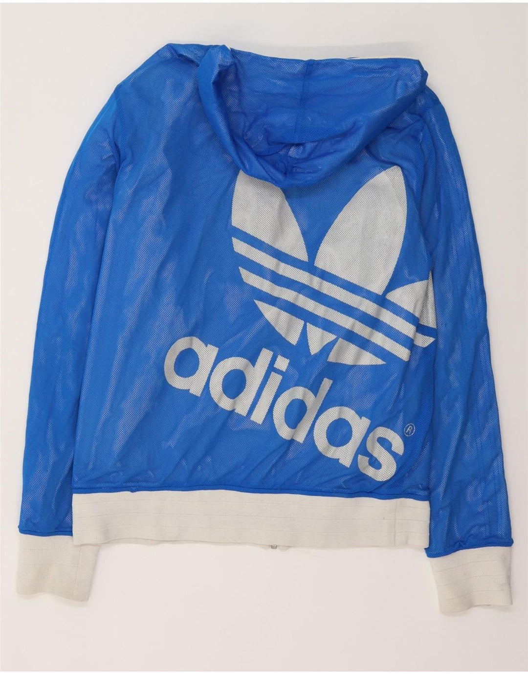 Мужская двусторонняя куртка Adidas с графическим капюшоном UK 38, средний белый, цветной блок