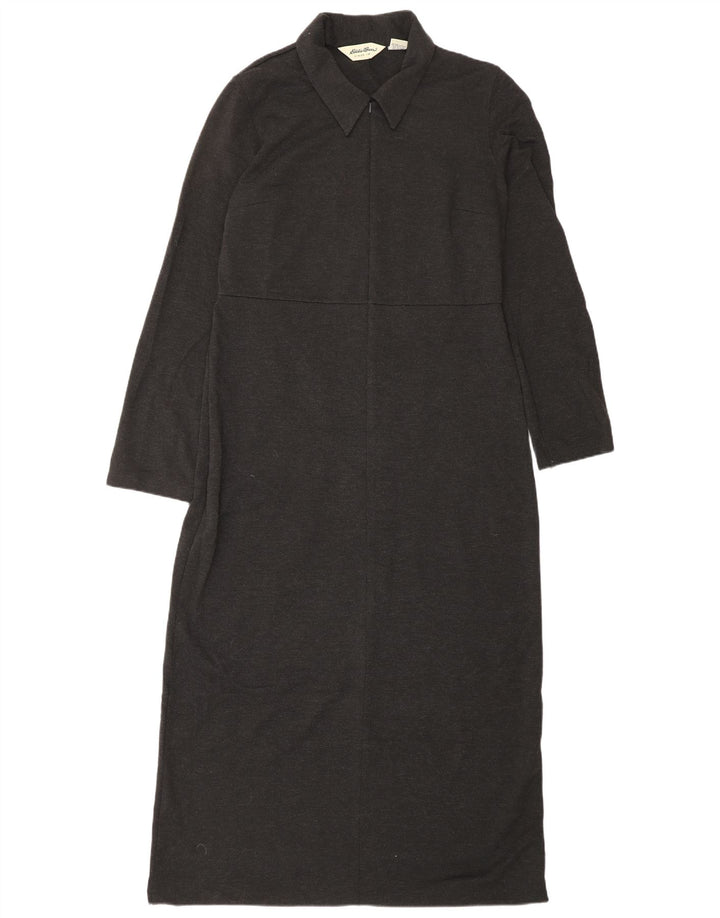 EDDIE BAUER Женское платье макси большого размера с длинными рукавами, UK 10, маленькое серое