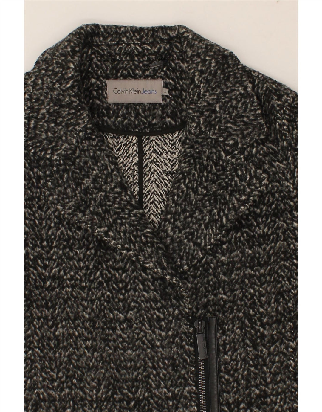 CALVIN KLEIN JEANS Womens Overcoat UK 10 Small Grey Polyester Vintage Calvin Klein Jeans and Second-Hand Calvin Klein Jeans from Messina Hembry 