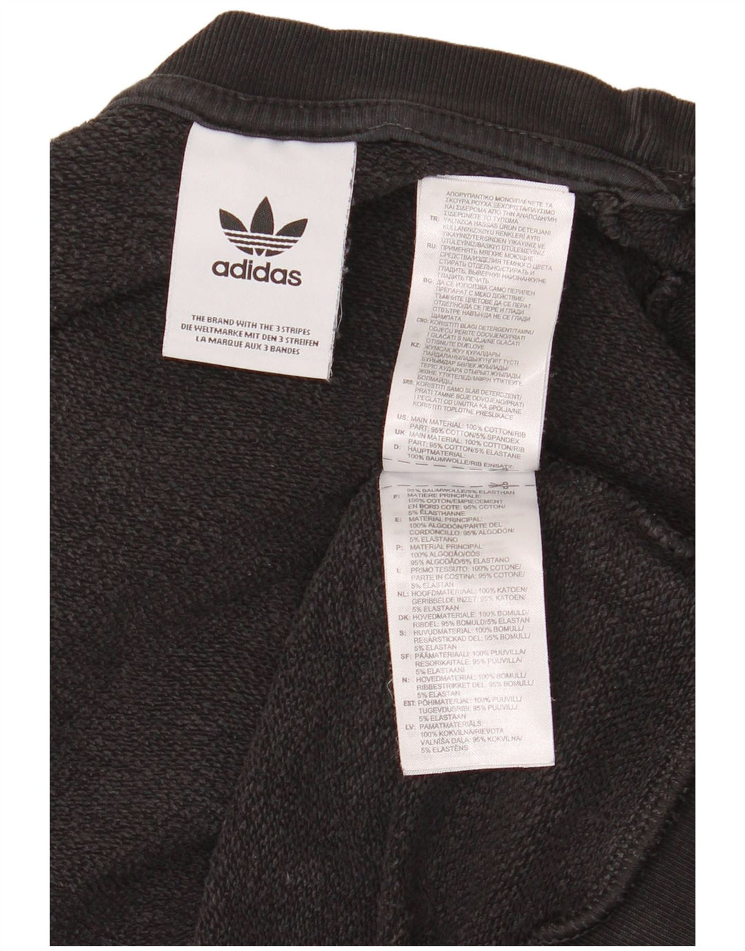 Мужской свитшот Adidas с рисунком, хлопковый джемпер среднего размера, черный