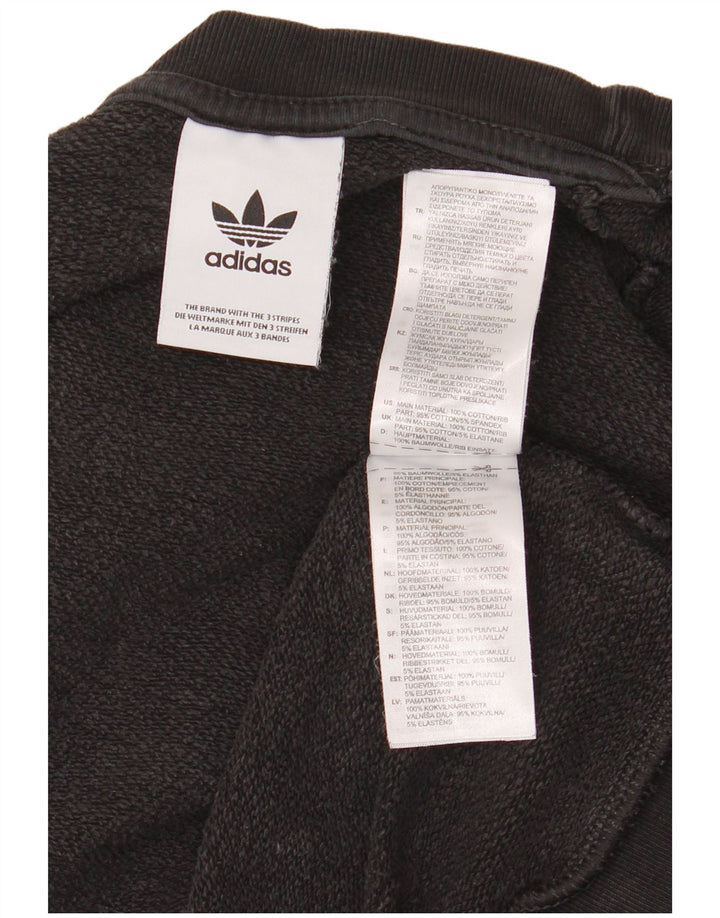 Мужской свитшот Adidas с рисунком, хлопковый джемпер среднего размера, черный
