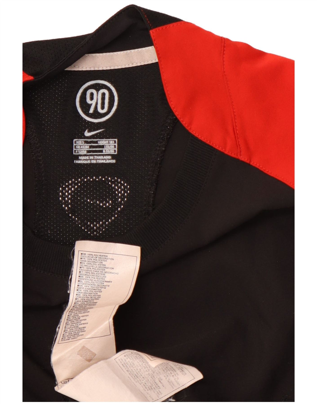 Мужская футболка NIKE Dri Fit UK 42/44, большой черный полиэстер с цветными блоками