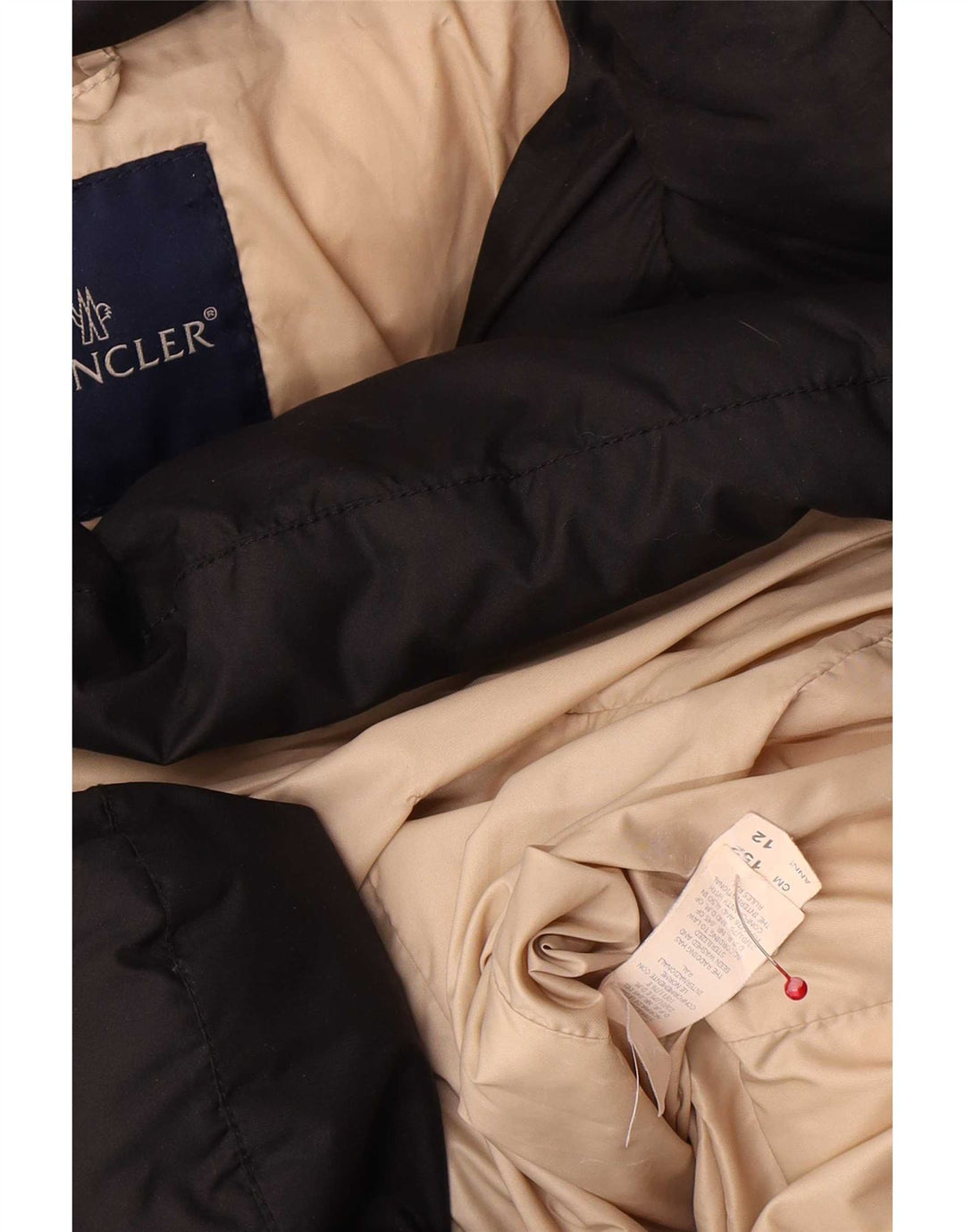 Moncler Утепленная куртка с капюшоном для девочек 11-12 лет, черный полиэстер