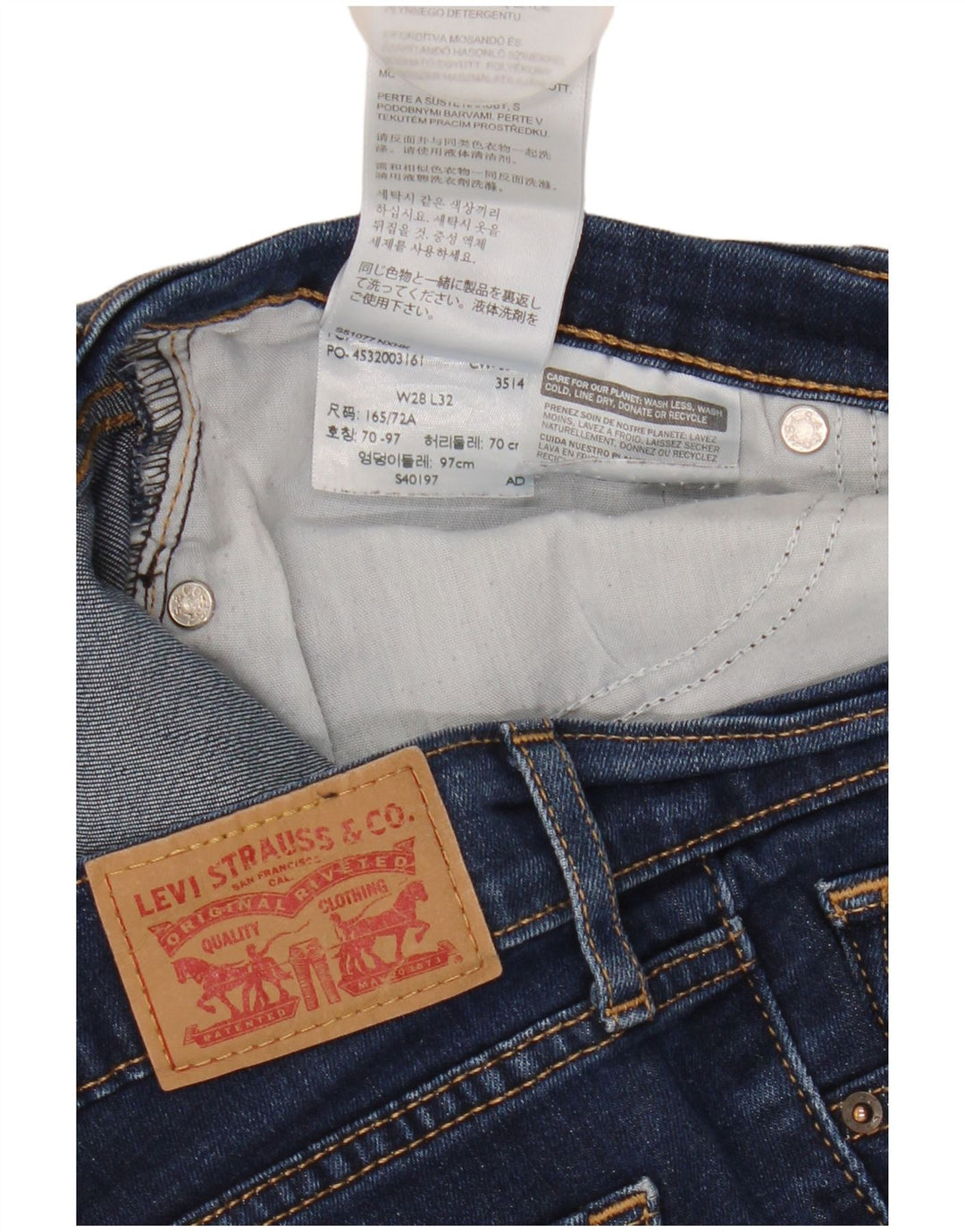 Женские прямые джинсы Levi's 714 W28 L27 синие, хлопок