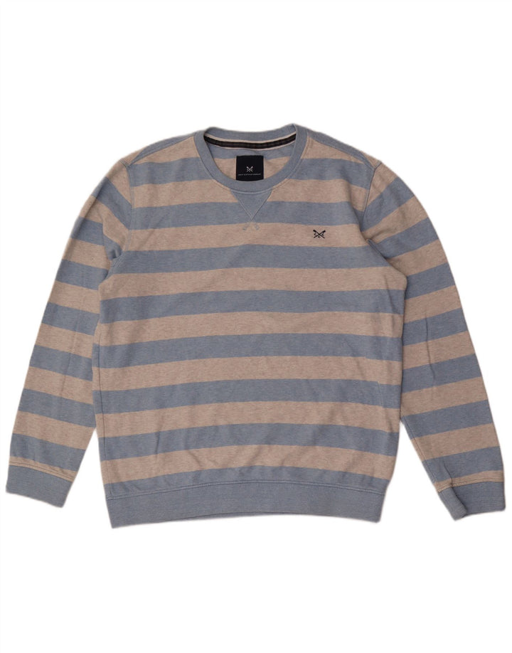 Мужская толстовка-джемпер в серую полоску, хлопковый джемпер CREW CLOTHING