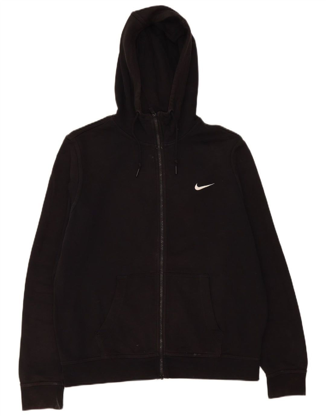 Мужской свитер с капюшоном на молнии Nike, большой черный, хлопковый