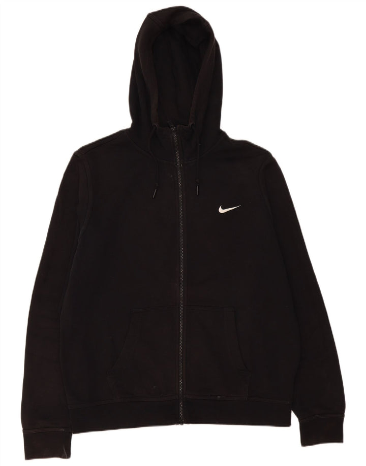 Мужской свитер с капюшоном на молнии Nike, большой черный, хлопковый