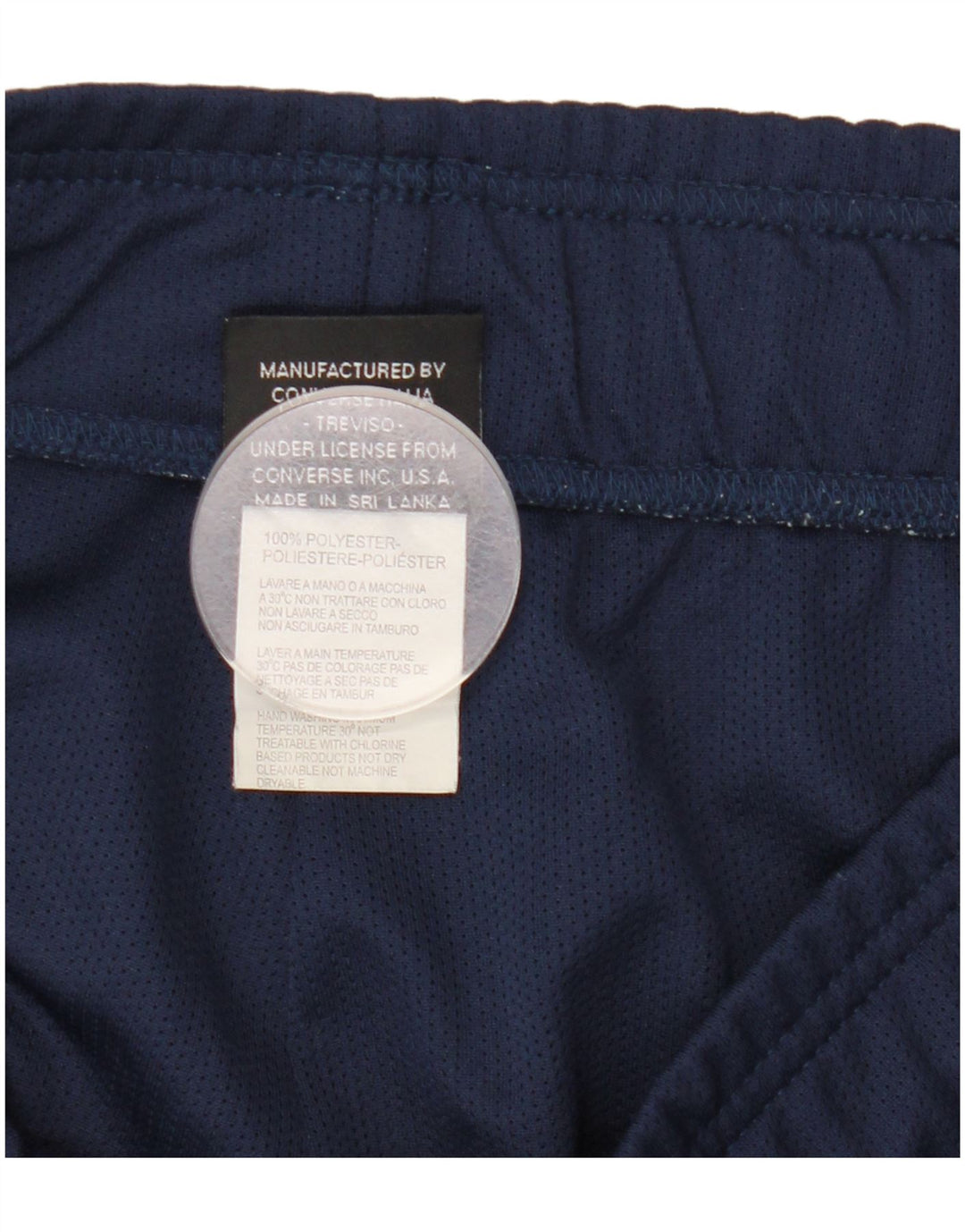 Мужские спортивные шорты Converse среднего размера, темно-синие, полиэстер с цветными блоками
