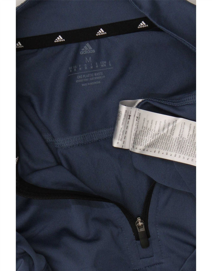 Мужской пуловер с воротником на молнии Adidas Aeroready, средний темно-синий