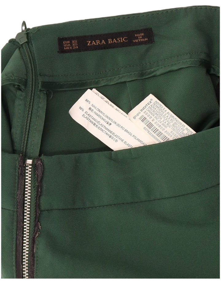 Женская юбка-карандаш ZARA XS W24, зеленый нейлон