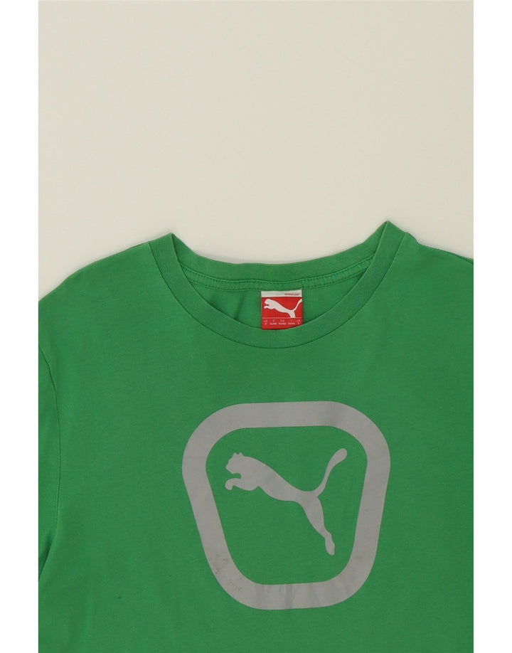 PUMA Mens Graphic T-Shirt Top Small Green Cotton Vintage Puma and Second-Hand Puma from Messina Hembry 