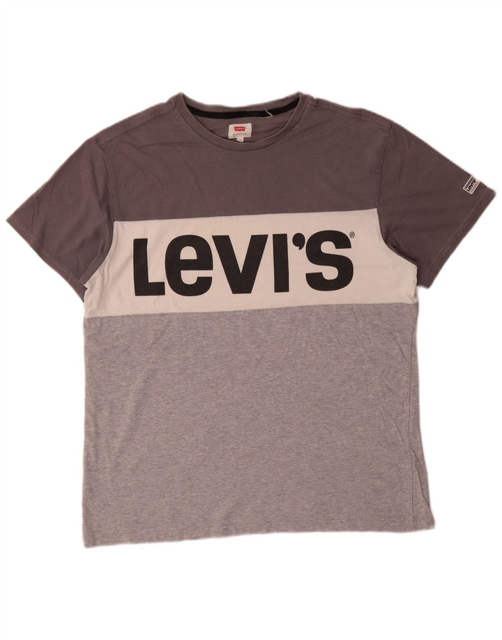 Мужская футболка с рисунком LEVI'S, средний серый цвет, цветной блок