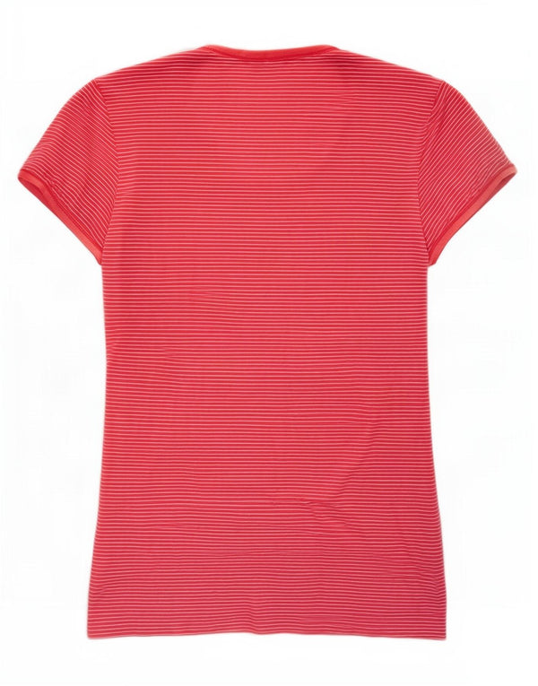 Женская футболка Benetton Top UK 12 Medium Pink Striped Viscose