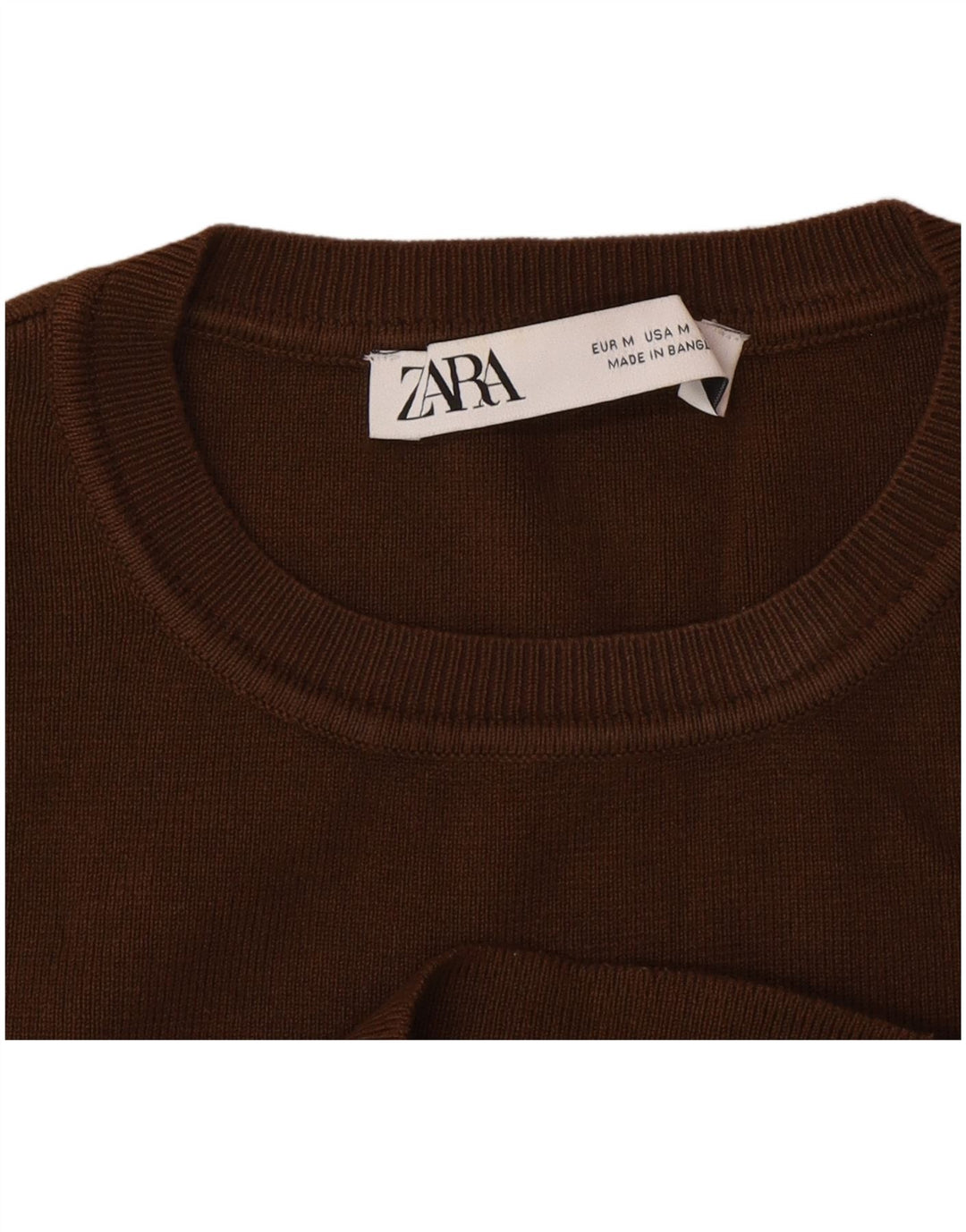 Женский укороченный топ без рукавов Zara UK 12, средний коричневый вискоза