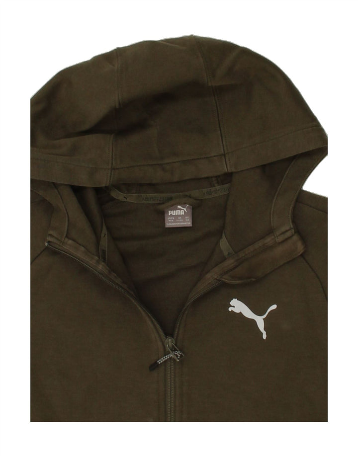 PUMA Boys Zip Hoodie Sweater 11-12 Years Green Vintage Puma and Second-Hand Puma from Messina Hembry 