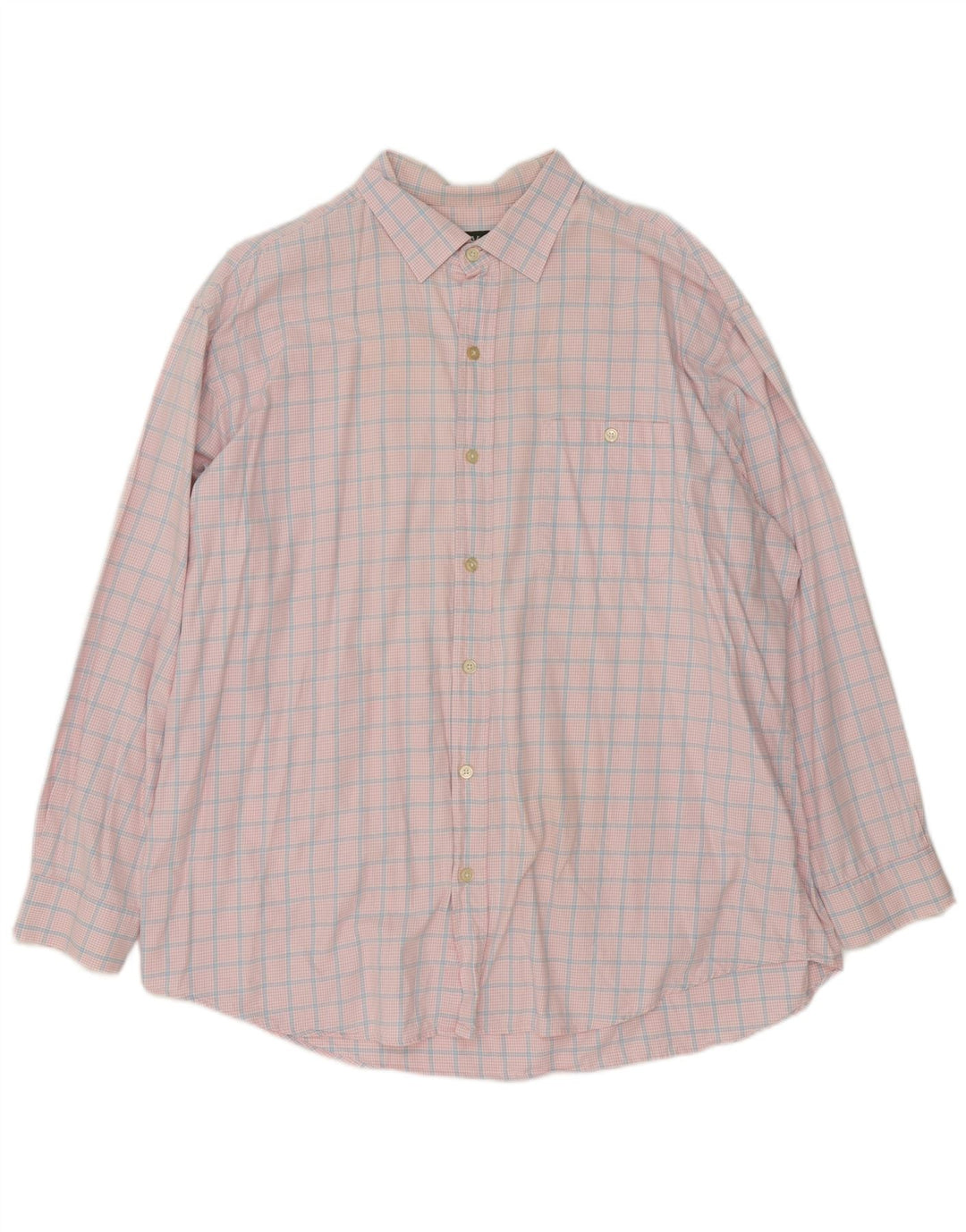 Мужская рубашка Orvis 2XL из хлопка в розовую клетку